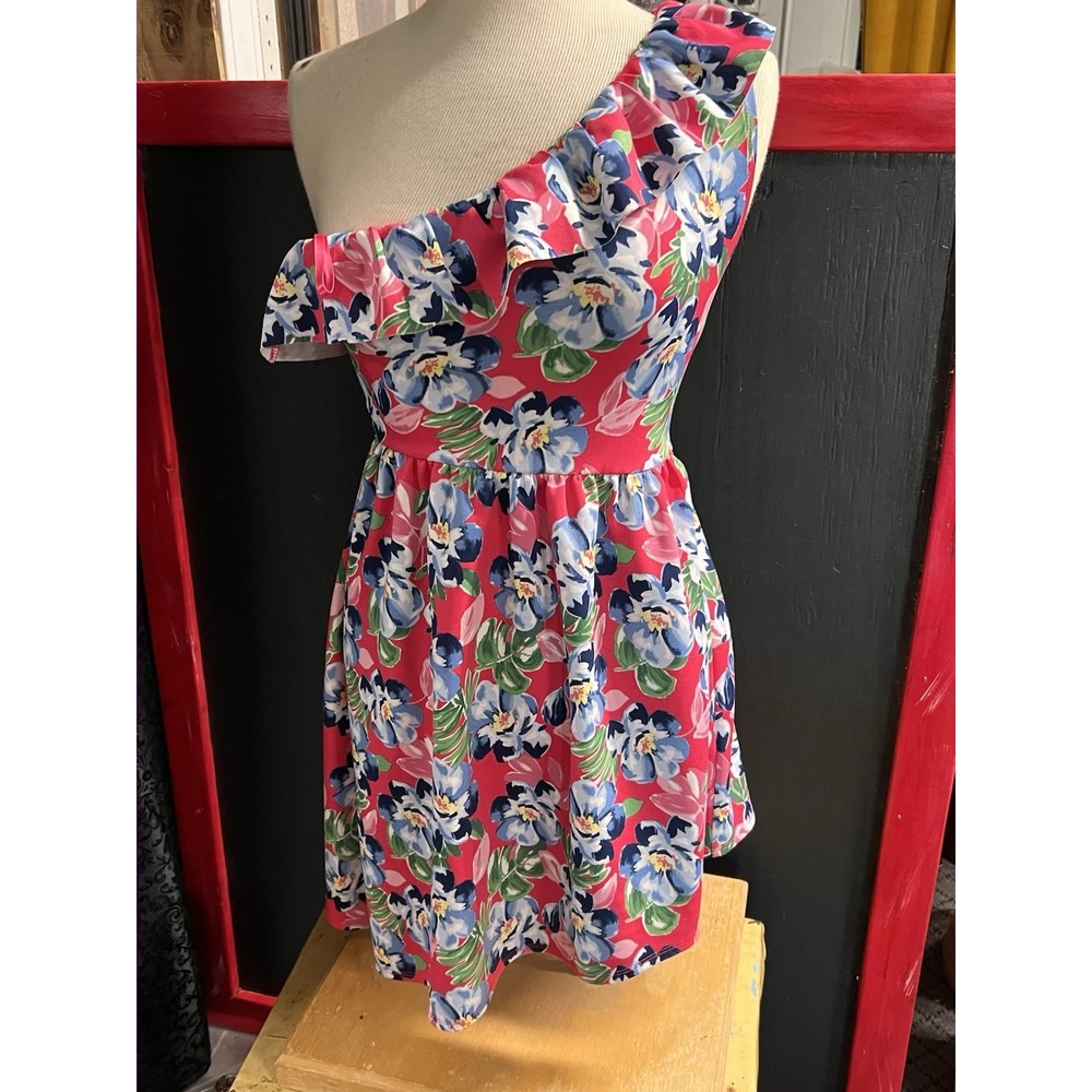 Abercrombie Kids Girls One Shoulder Floral Hi-low‎ Dress, Size LG 14